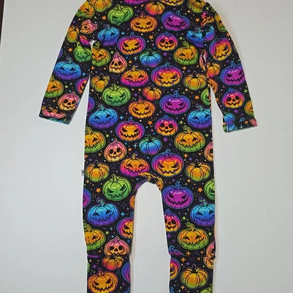 Bums & Roses Halloween Bamboo Zippered Bodysuit - Picture 3 of 4